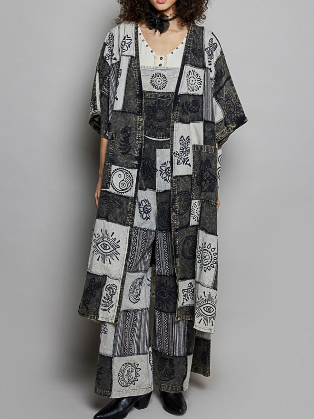 POL Patchwork Duster Kimono - Picture 2 of 7